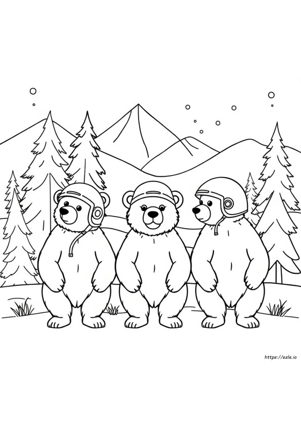 Bears Helmet Coloring Page
