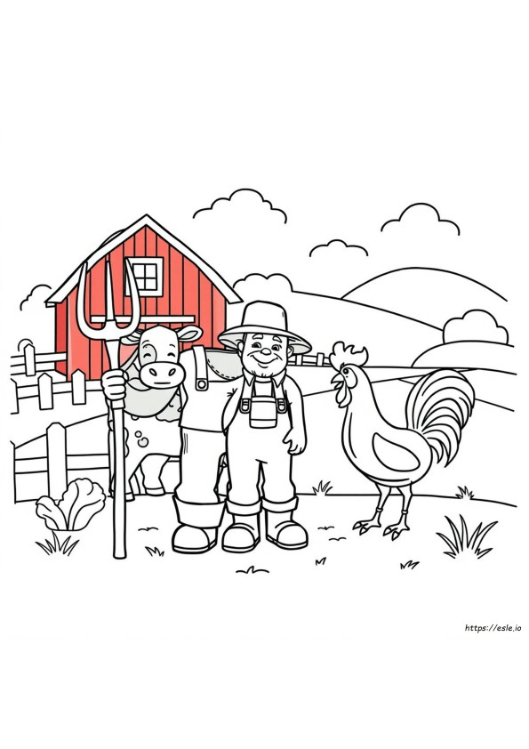 Preschool Farmer Coloring Pages