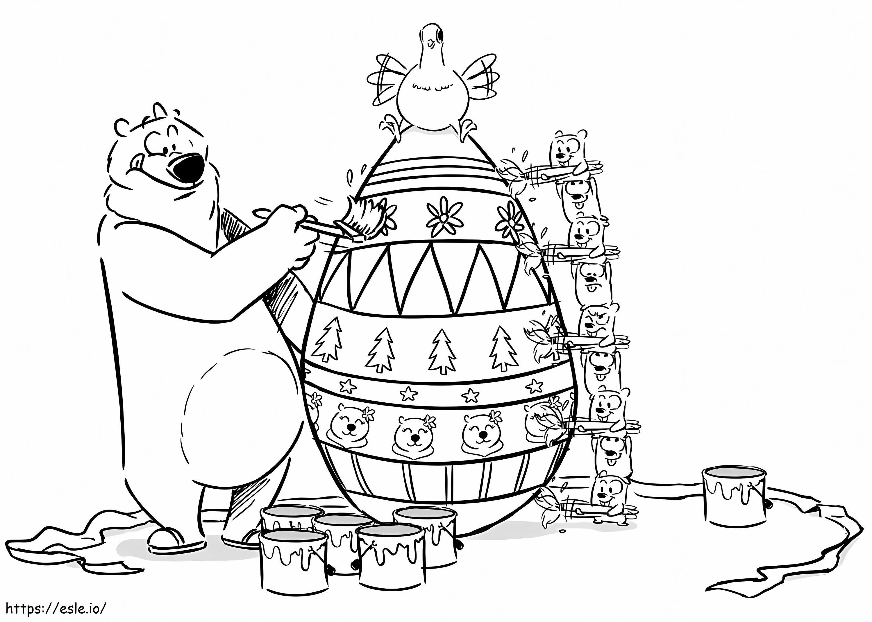 Easter With Grizzy And The Lemmings coloring page