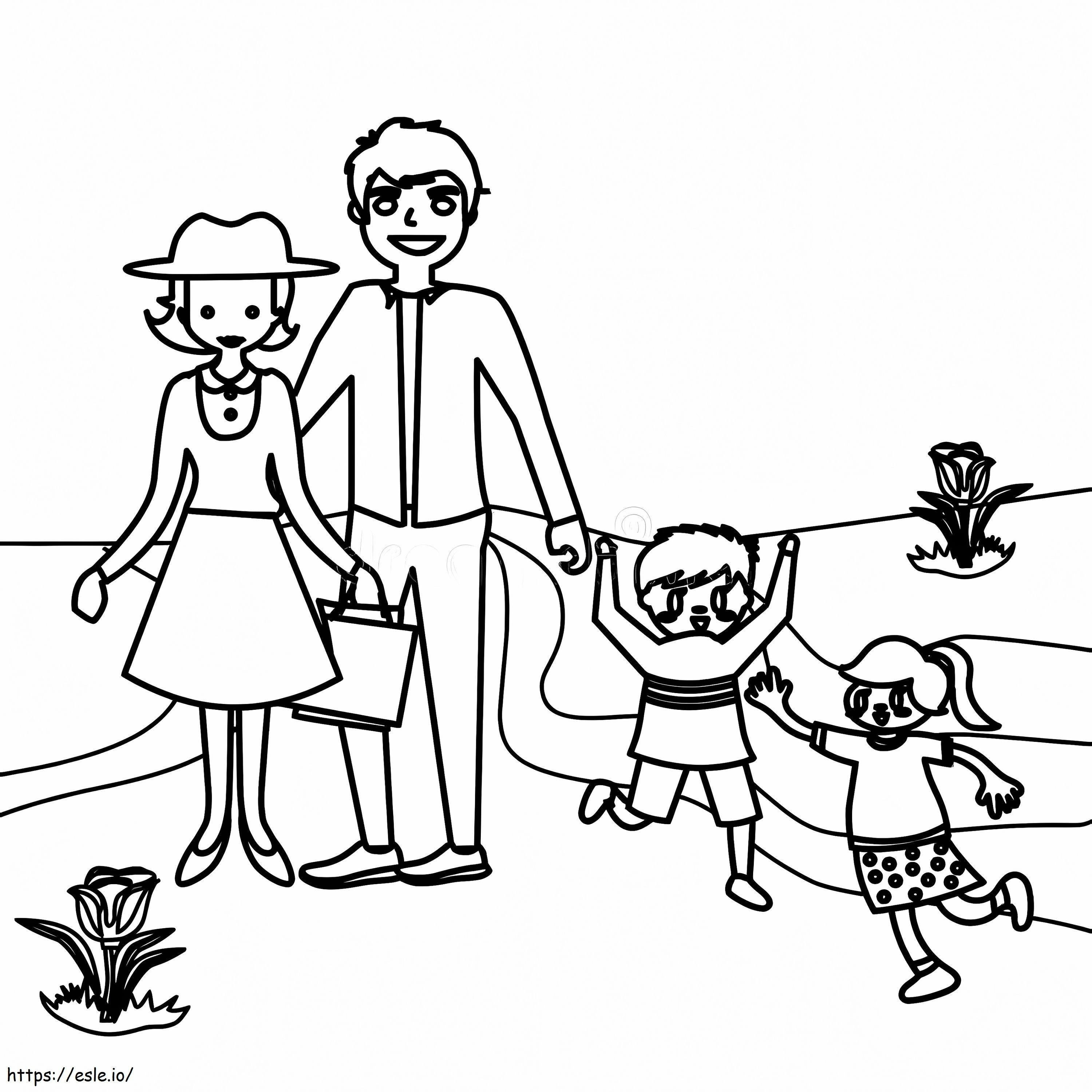 Coloriage Famille normale à imprimer dessin
