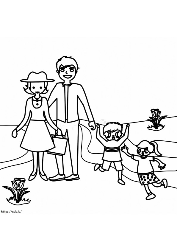 Coloriage Famille normale à imprimer dessin