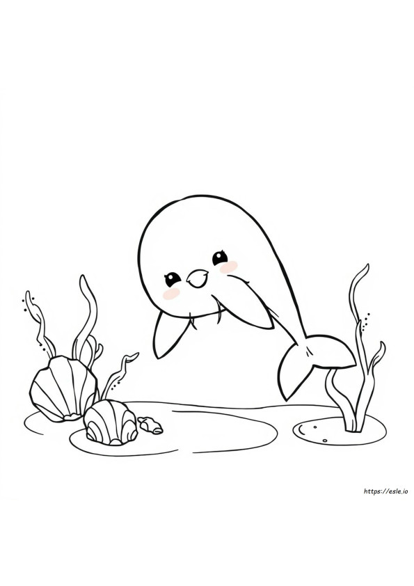 Desenhos De Golfinho Fofo Kawaii Para Colorir