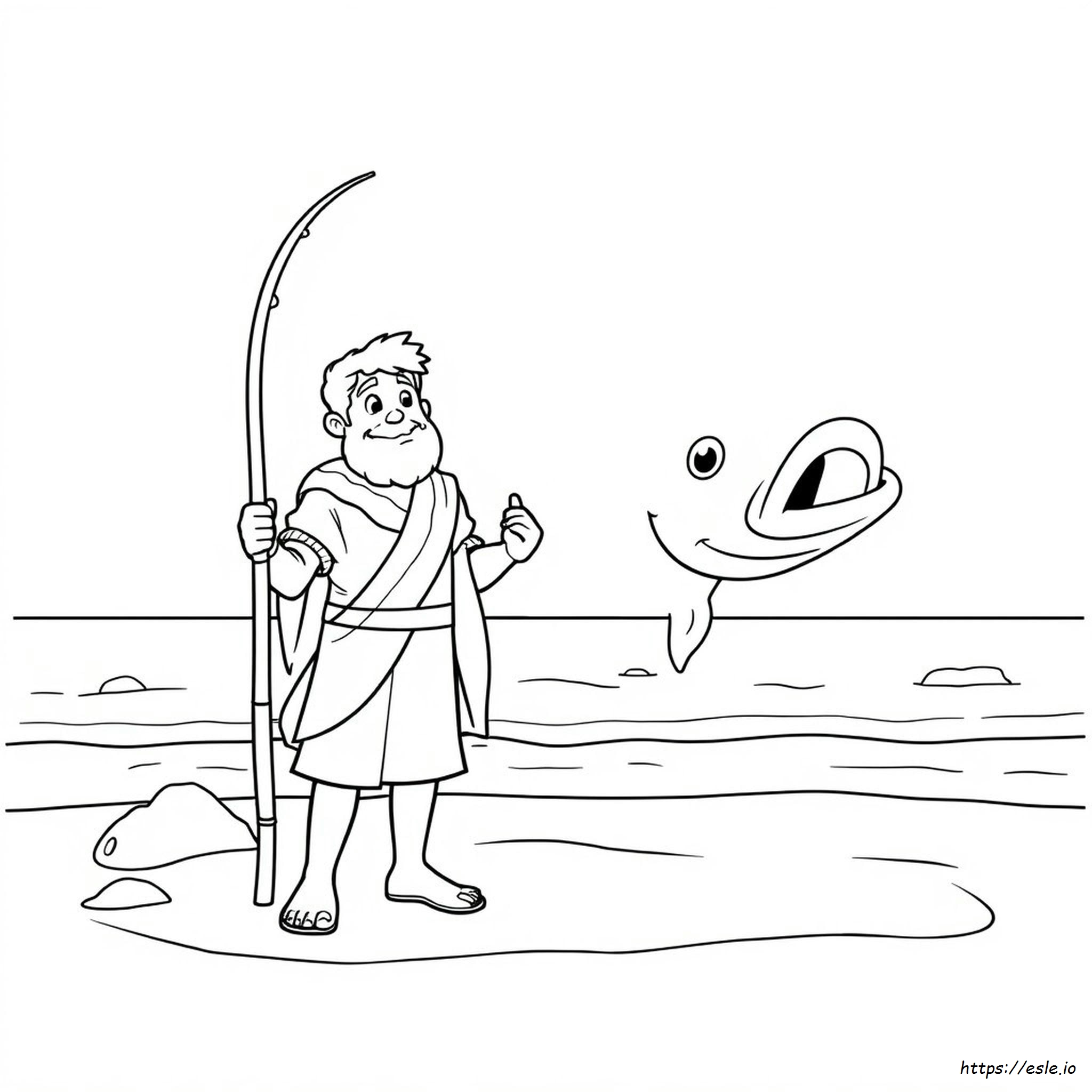 Jonah And The Big Fish Coloring