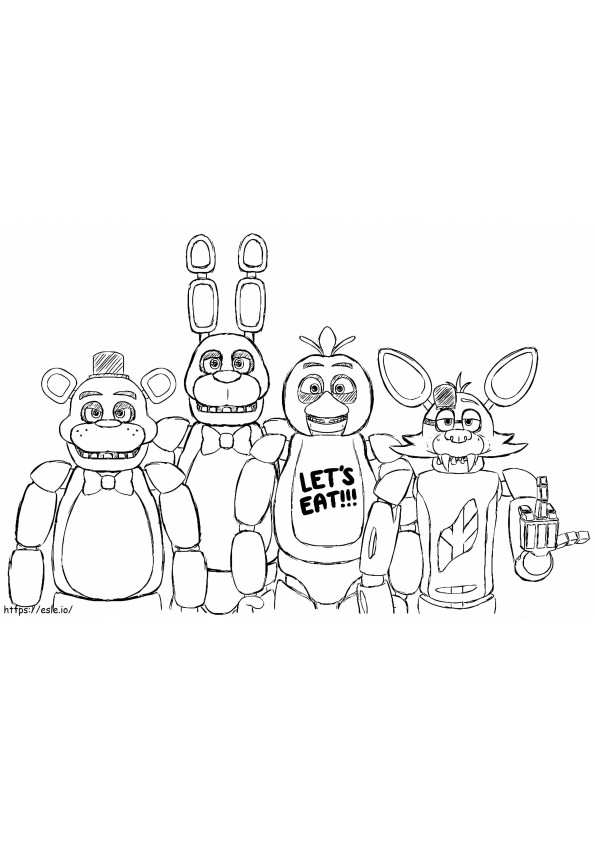 Characters FNAF coloring page