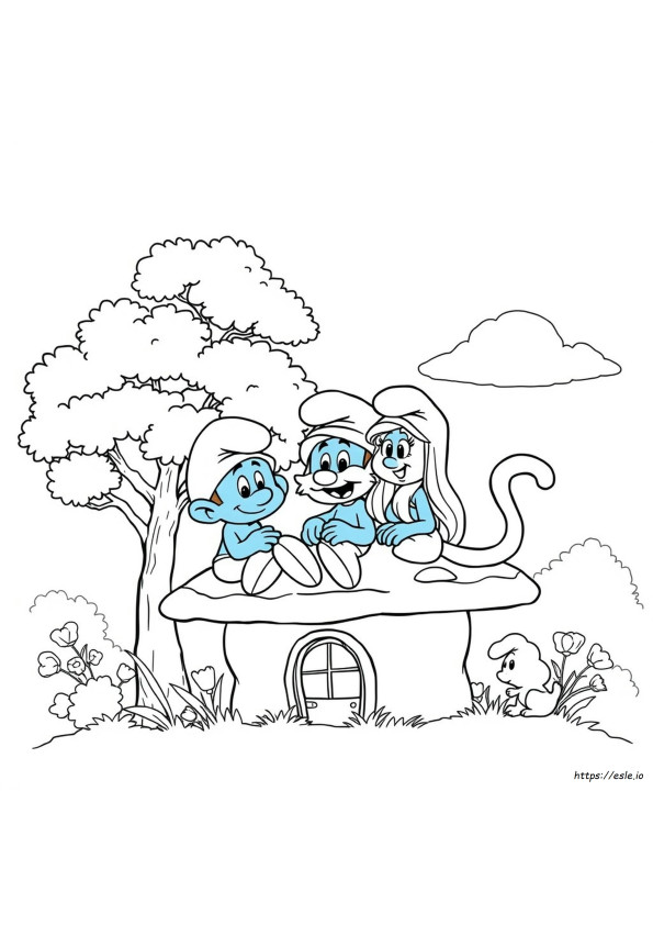 Smurf Cat Coloring Page