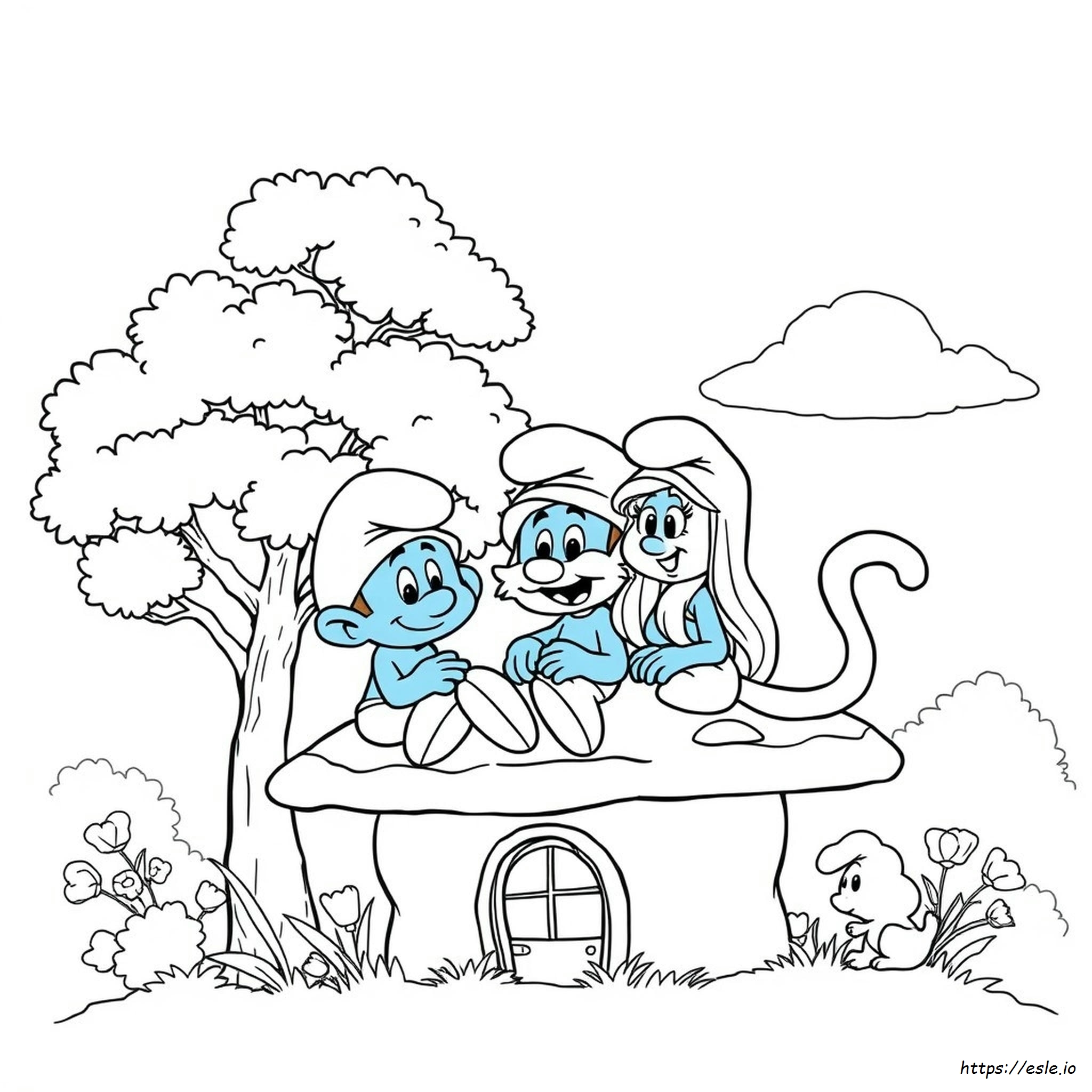 Smurf Cat Coloring Page