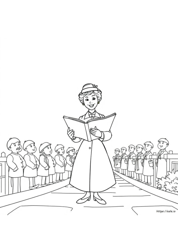 Planșe De Colorat Gratuite Cu Mary Poppins De Printat