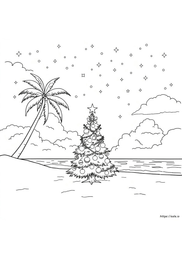 Hawaii Christmas Coloring Pages
