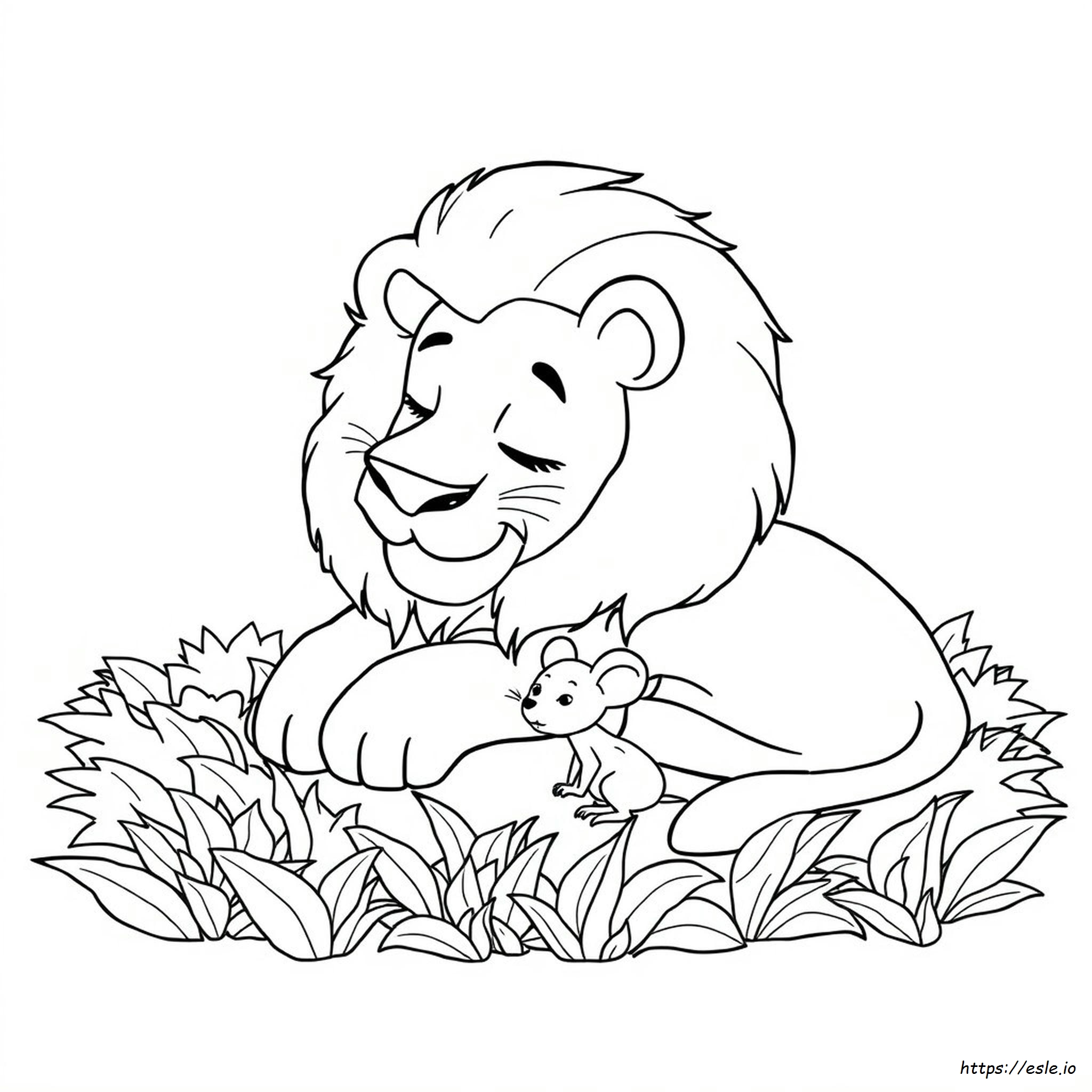 Lion And Mouse Story Pictures For Colouring