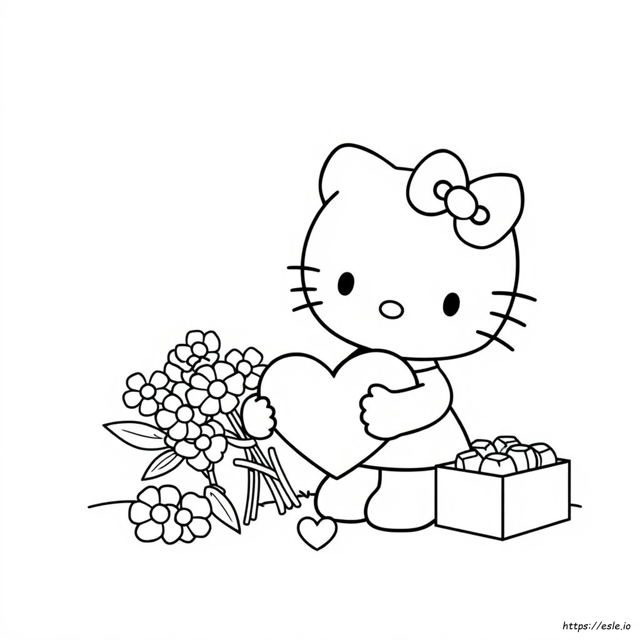 Coloring Hello Kitty Valentines Day