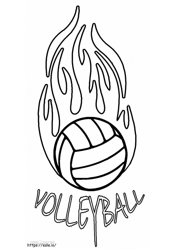 Fire Volleyball Coloring Pages  coloring page