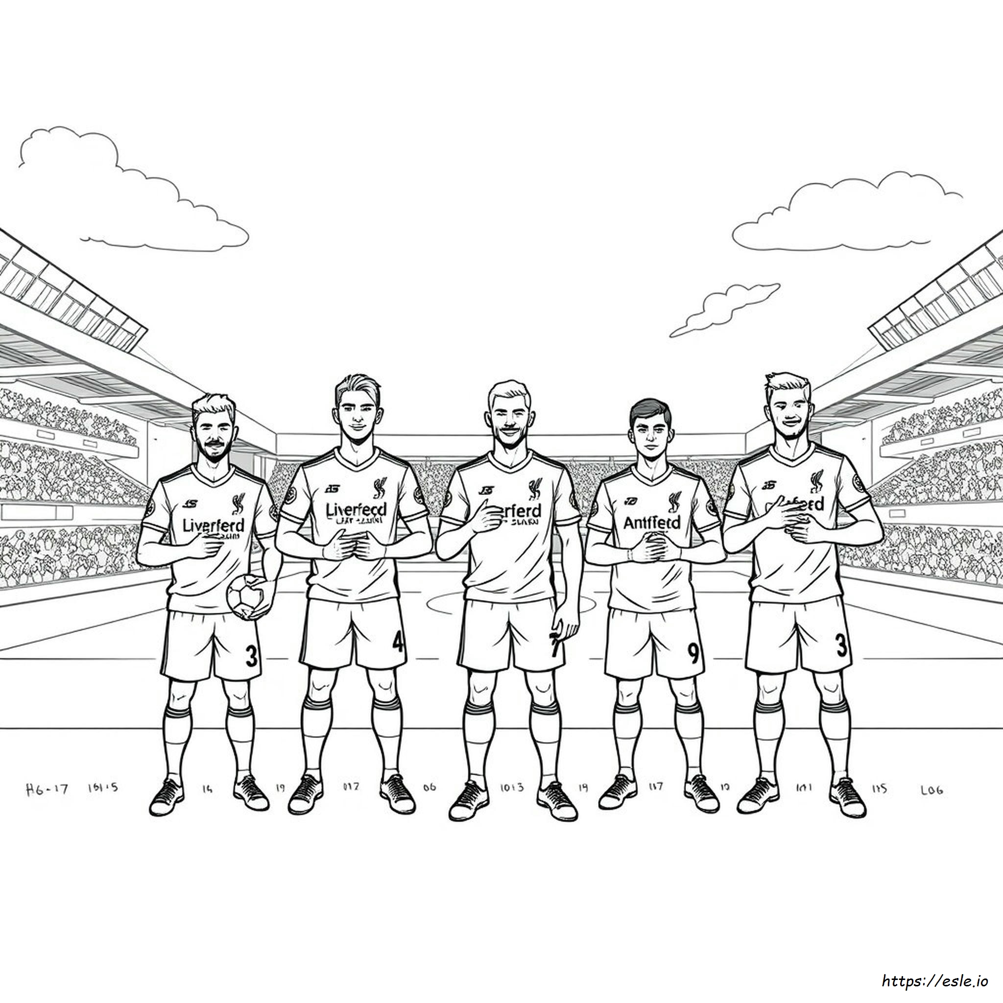 Liverpool Players Colouring Pages