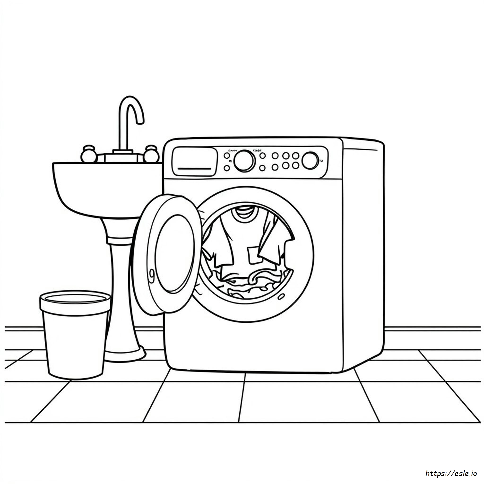 Printable Washing Machine Coloring Page