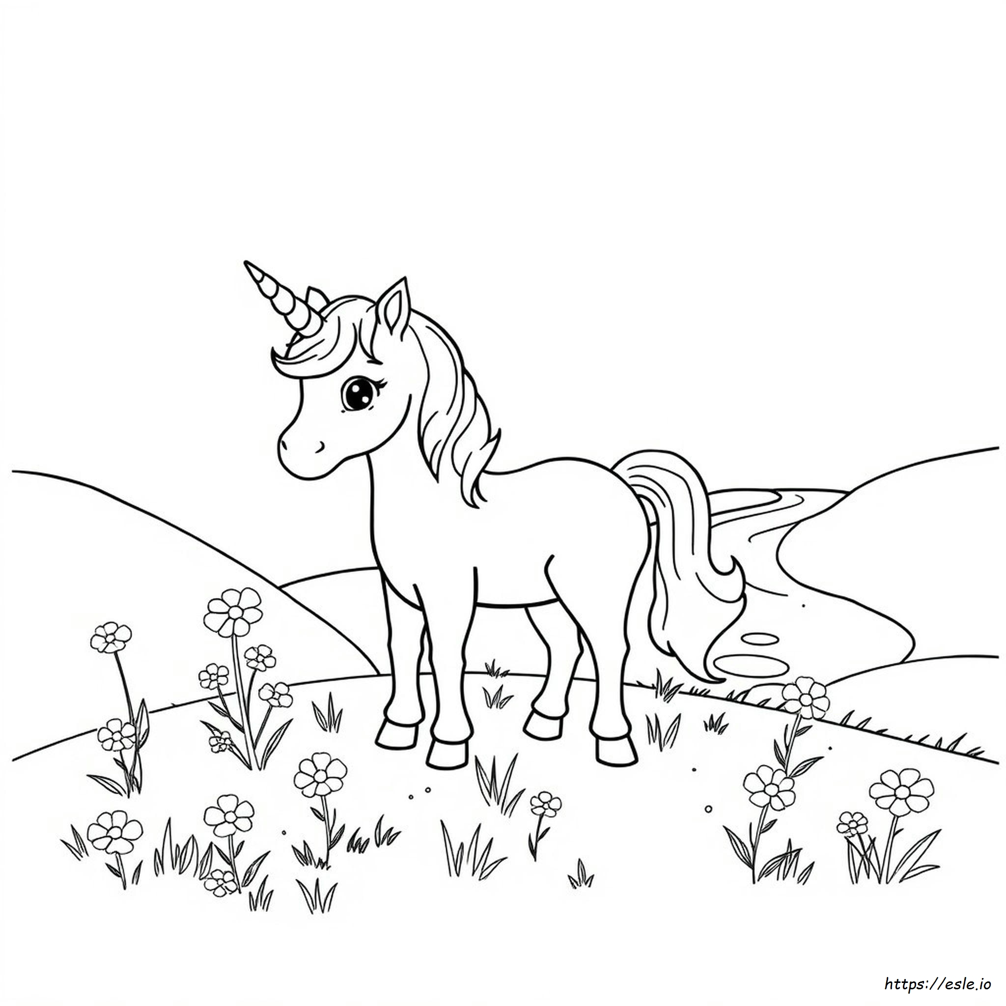 Cute Unicorn For Colouring