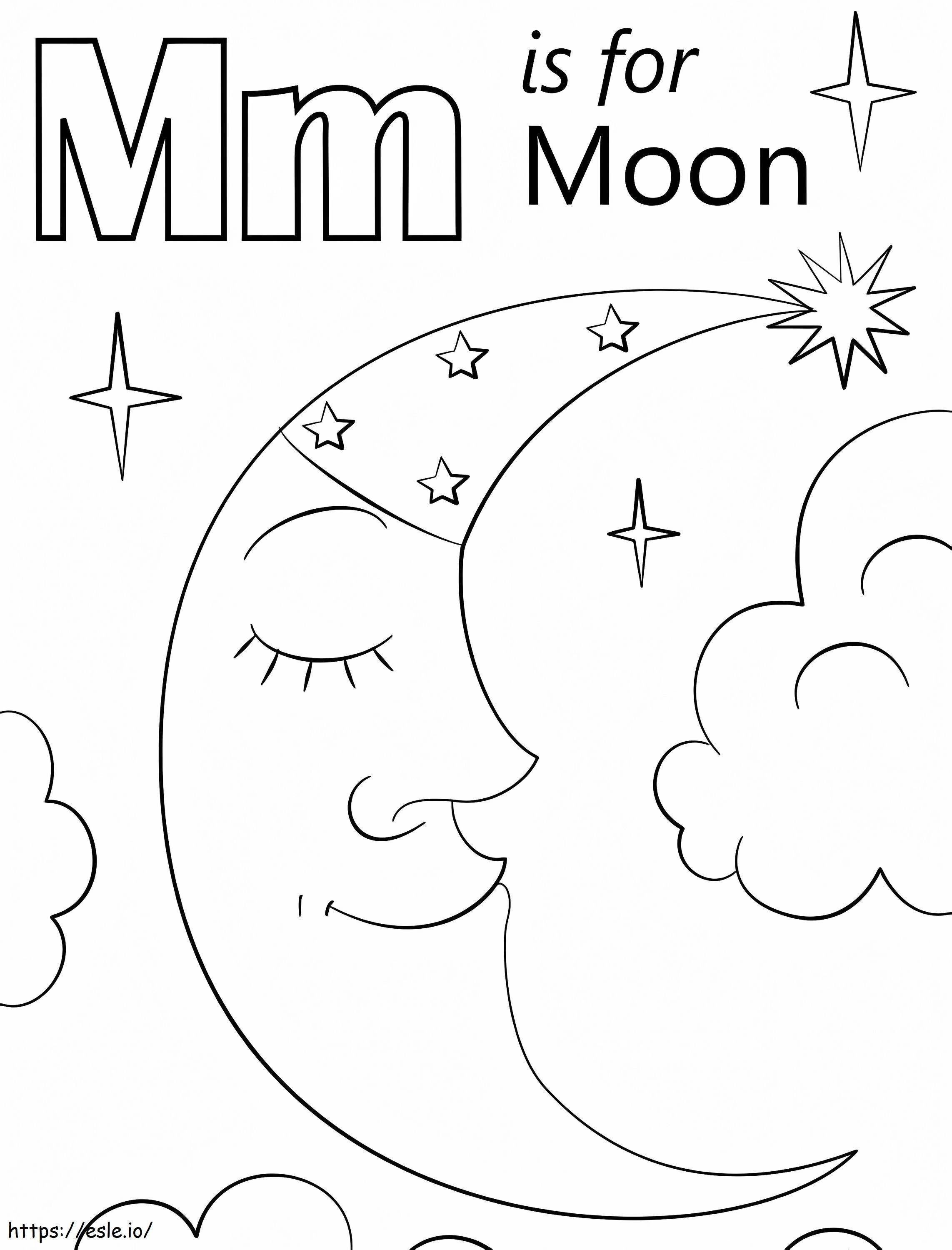 Luna Lettera M da colorare