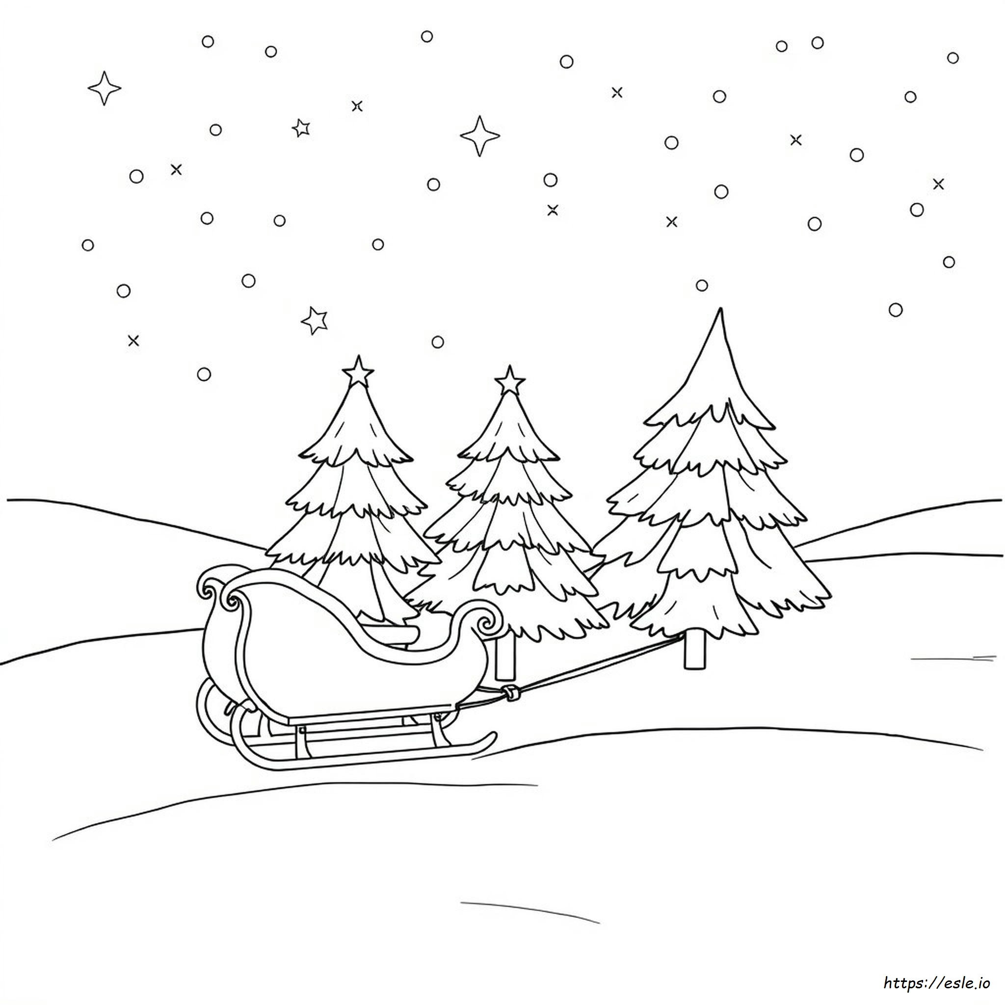 Sleigh Colouring Page