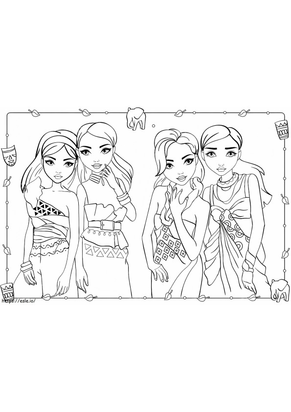 Fashion Girlfriends coloring page