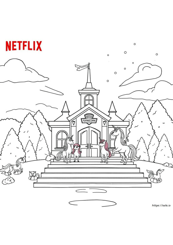 Netflix ユニコーンアカデミー ぬりえ