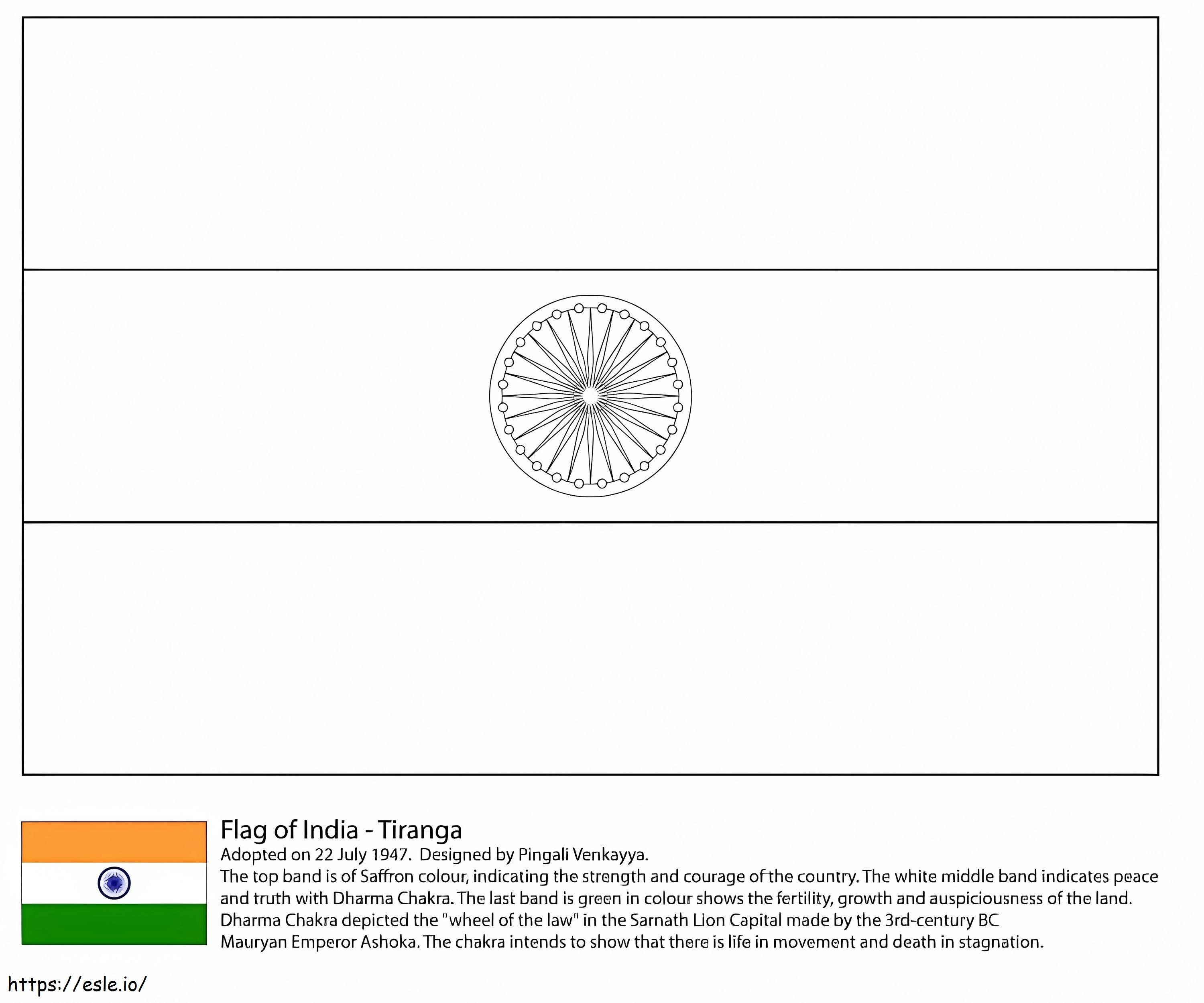 Flaga Indii kolorowanka