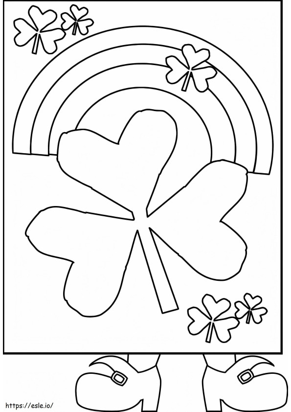 Shamrock And Rainbow coloring page