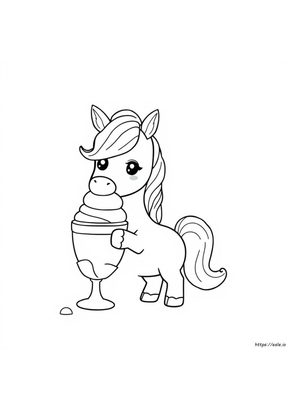 Coloriages Glaces Kawaii Licorne À Colorier
