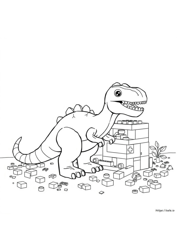 Lego Dinozor Boyama Sayfaları