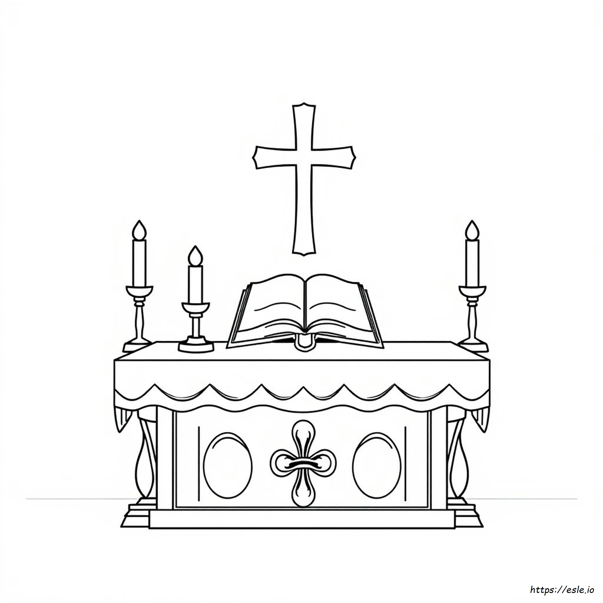 Catholic Altar Coloring Page