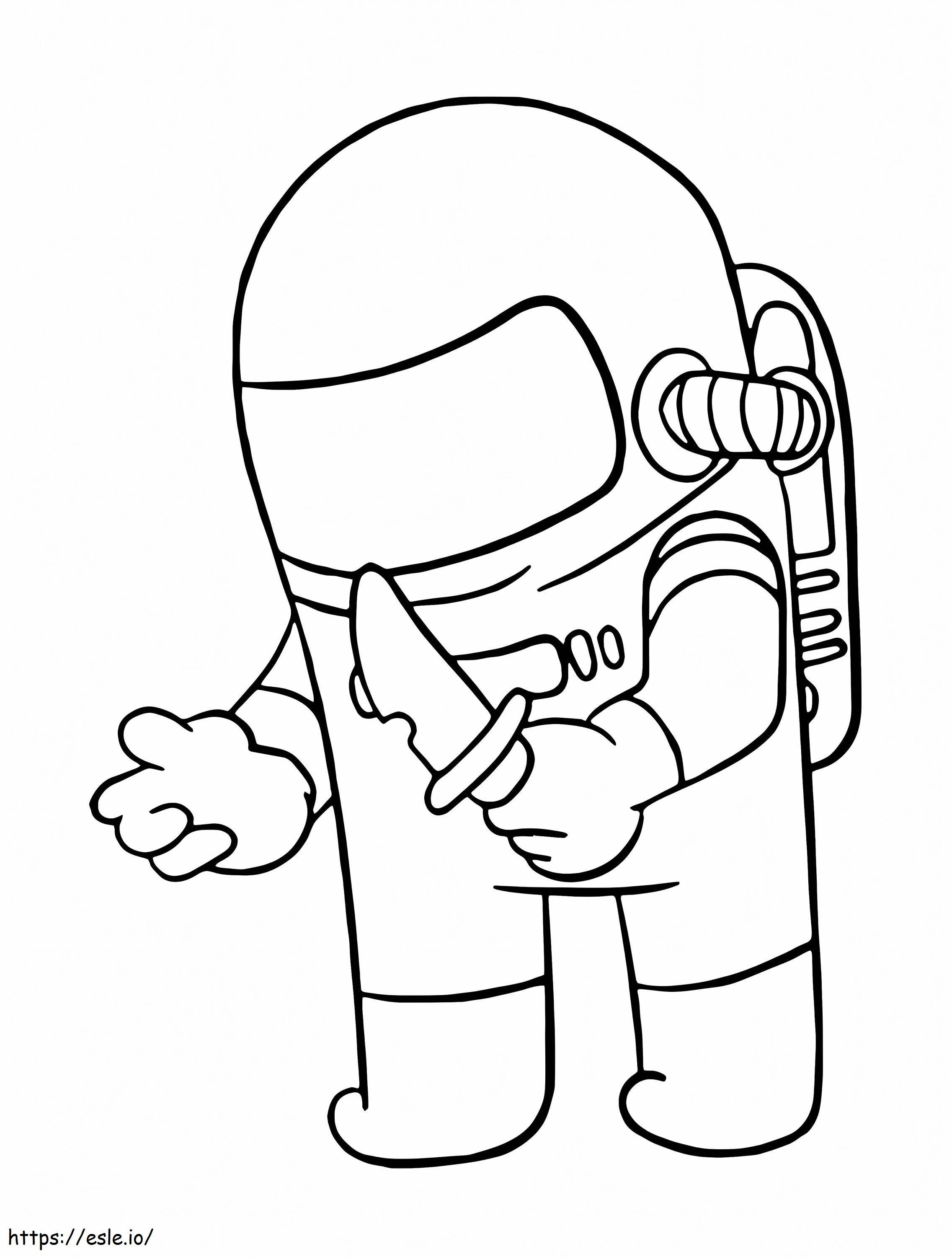 Imposter Holding Knife coloring page