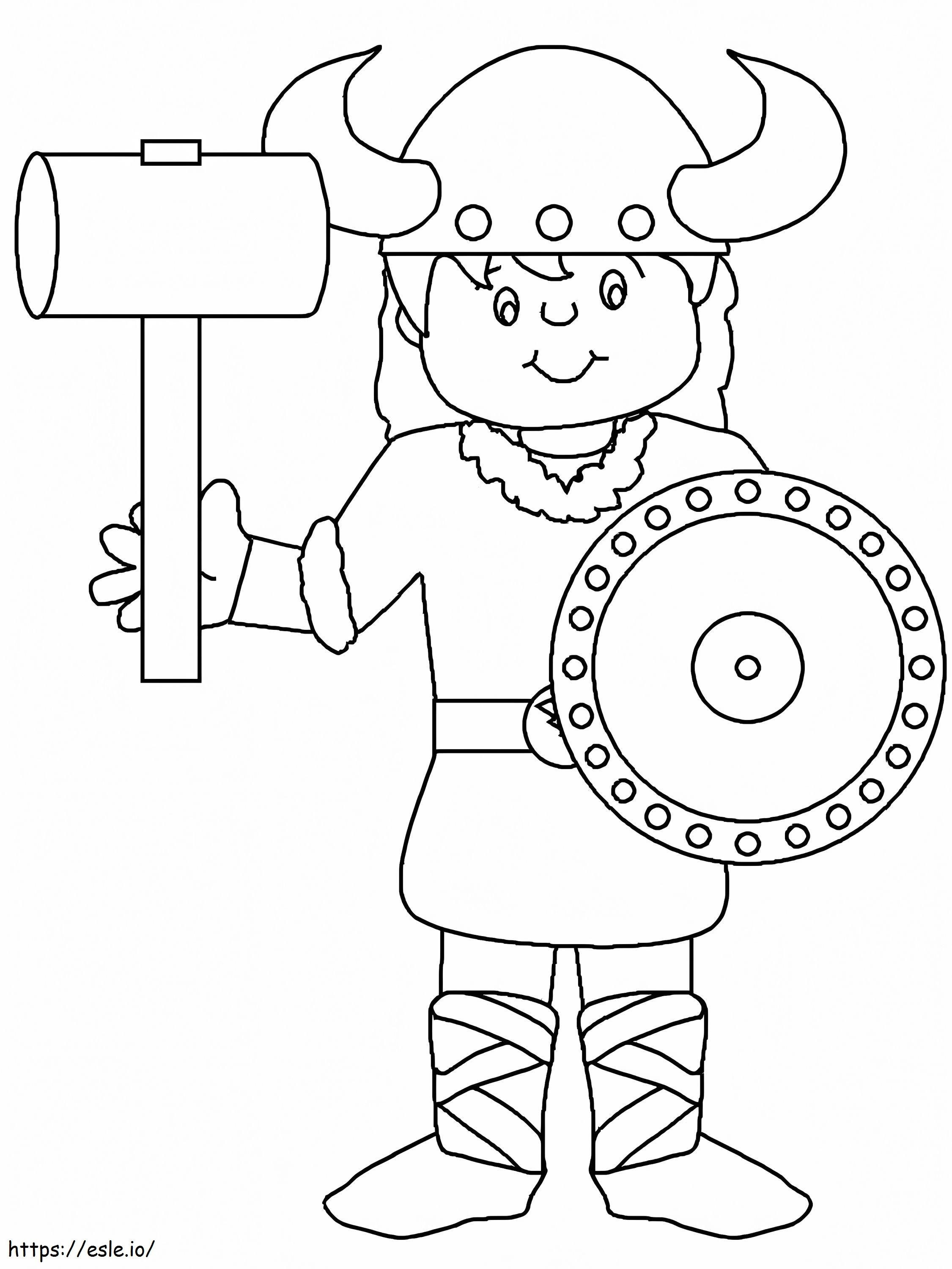 Coloriage Petit Viking à imprimer dessin