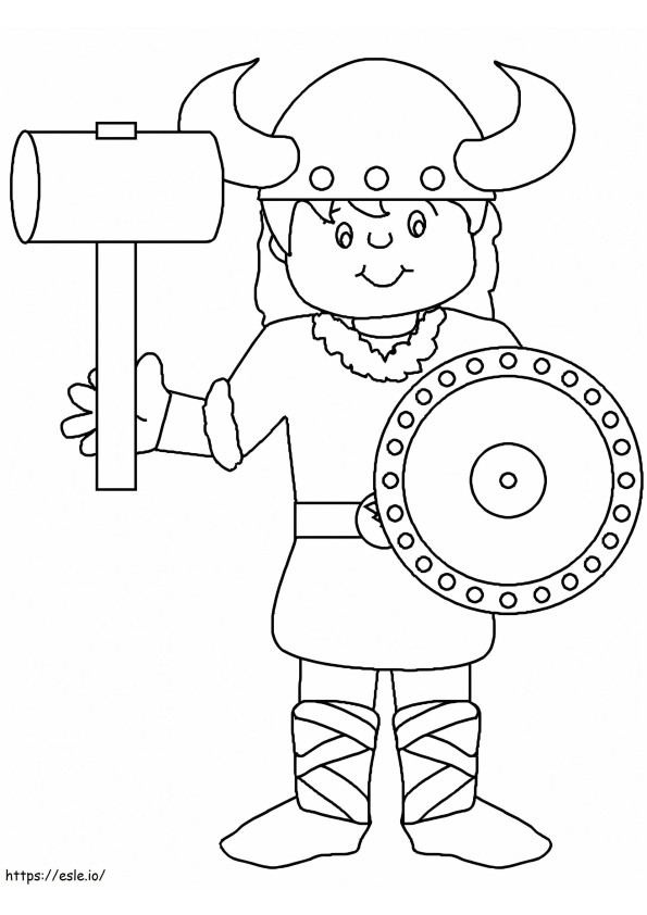 Little Viking coloring page