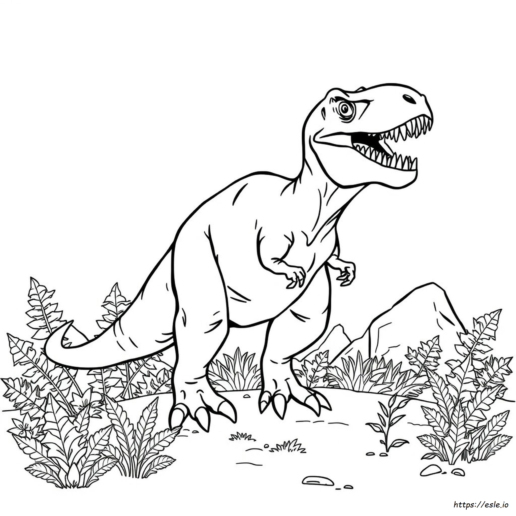 Scary T Rex Coloring Page