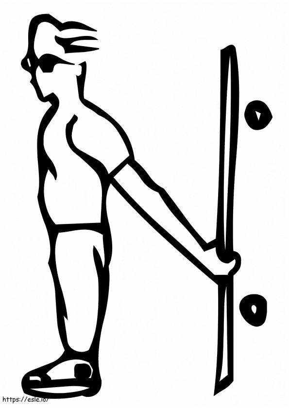 Letter N People With Skateboard coloring page