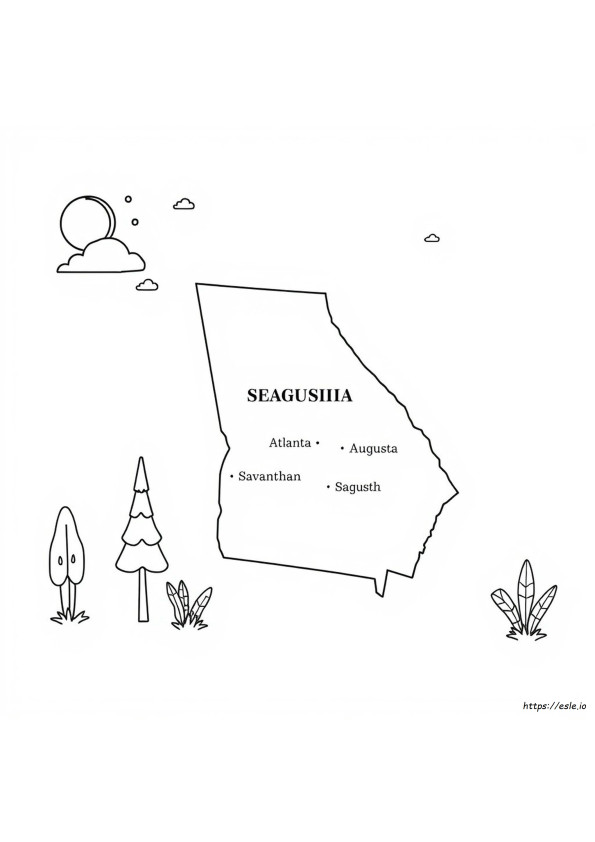 Georgia Coloring Page
