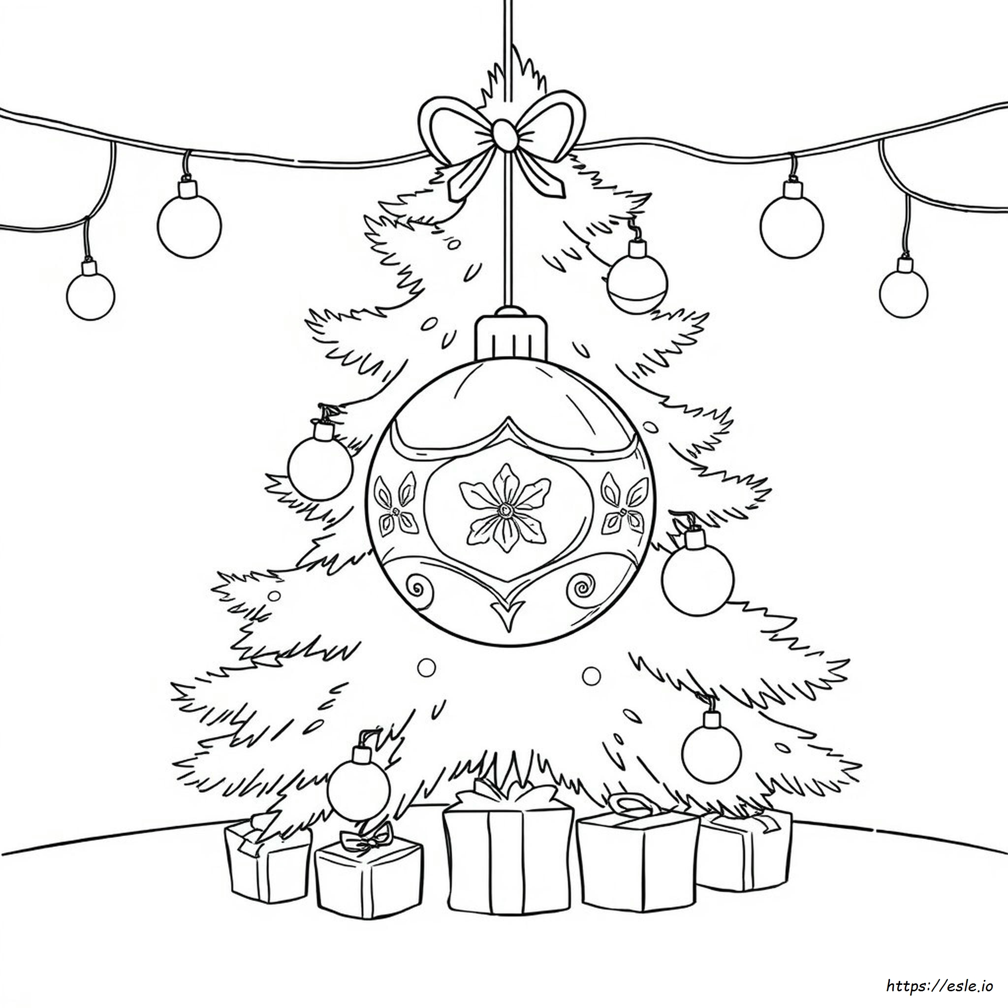 Christmas Coloring Pages Large Ornament Template