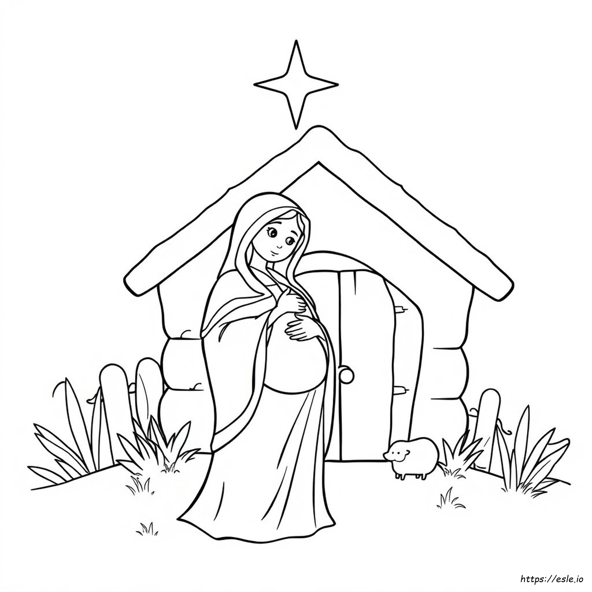 Schwangere Maria Ausmalbild