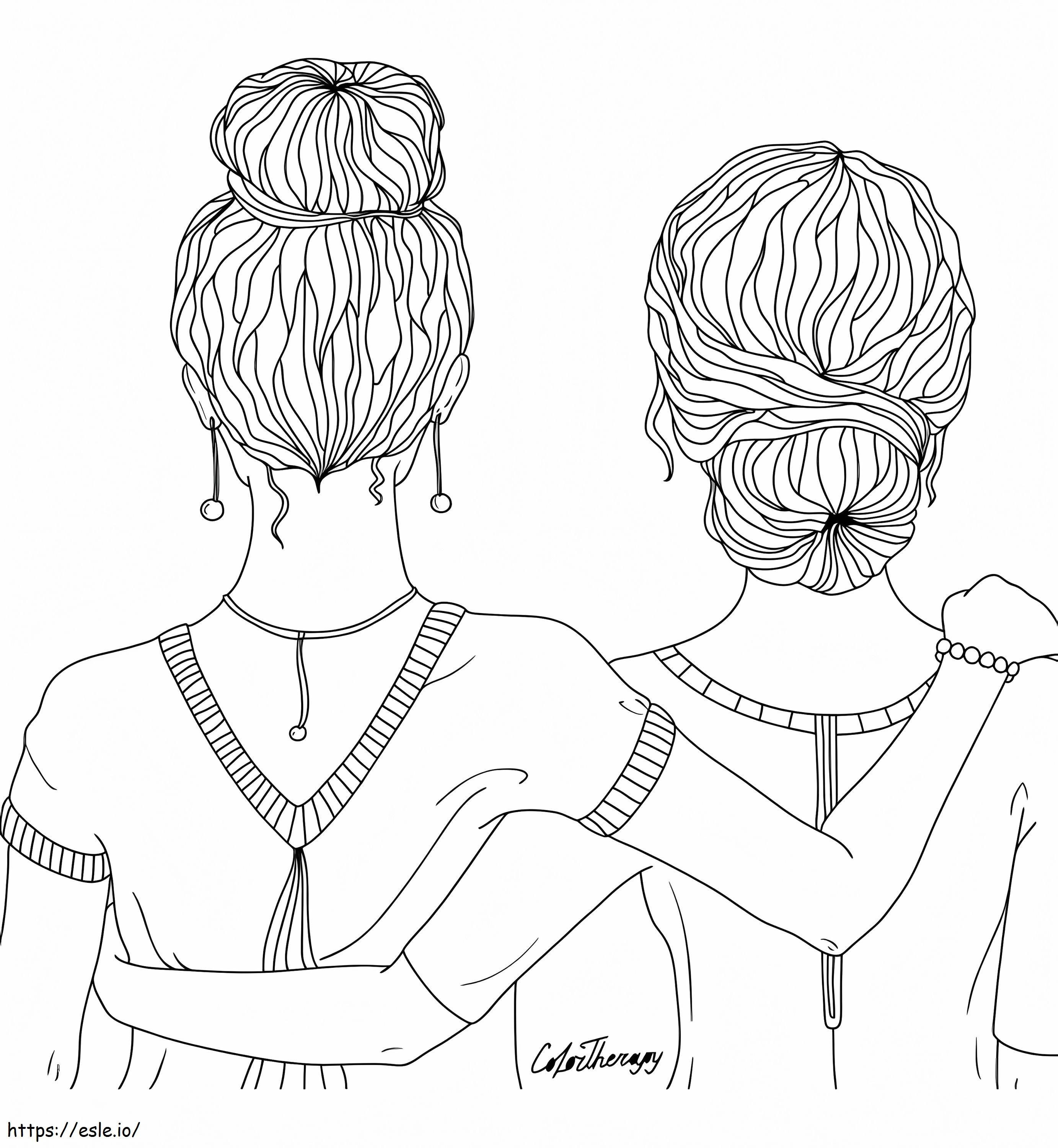 Best Friend VSCO Girl coloring page