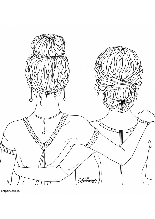 Best Friend VSCO Girl coloring page