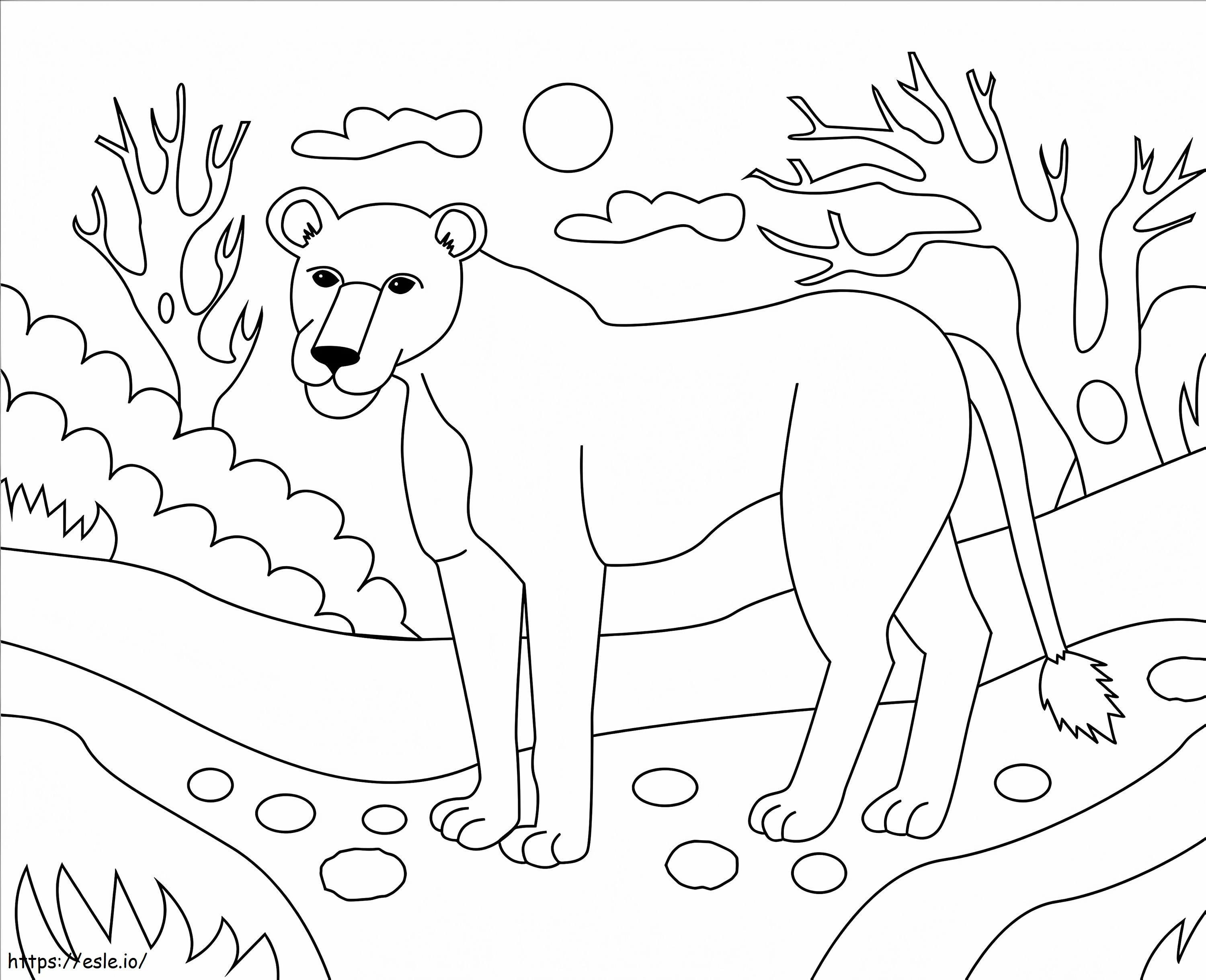 Lioness coloring page
