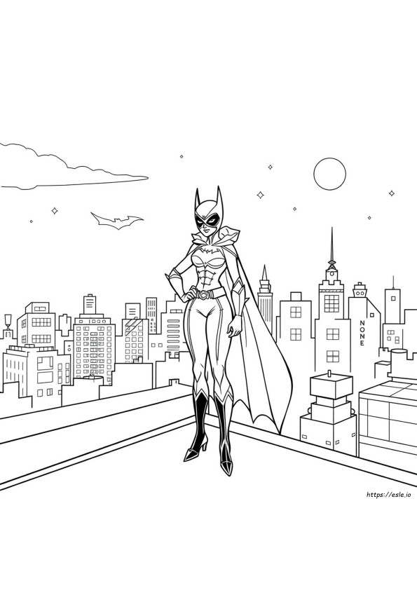 Batgirl Gambar Mewarnai Dapat Dicetak