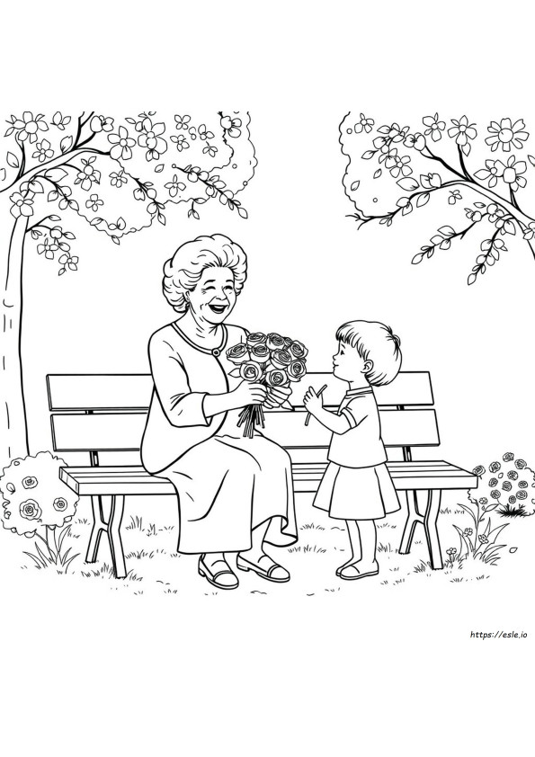 Grandmother Mothers Day Coloring Pages For Nonna