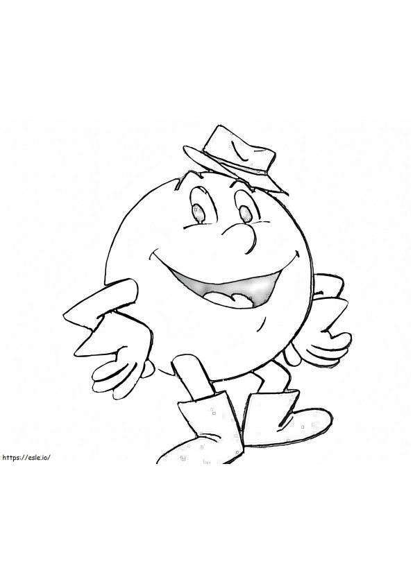 Funny Pac Man coloring page