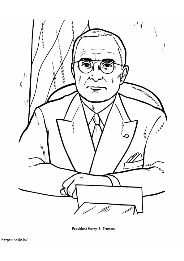 Coloriage Président Harry S. Truman à imprimer dessin