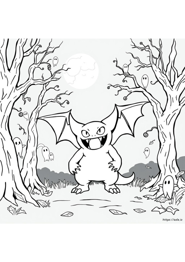 Gengar Halloween Coloring Page