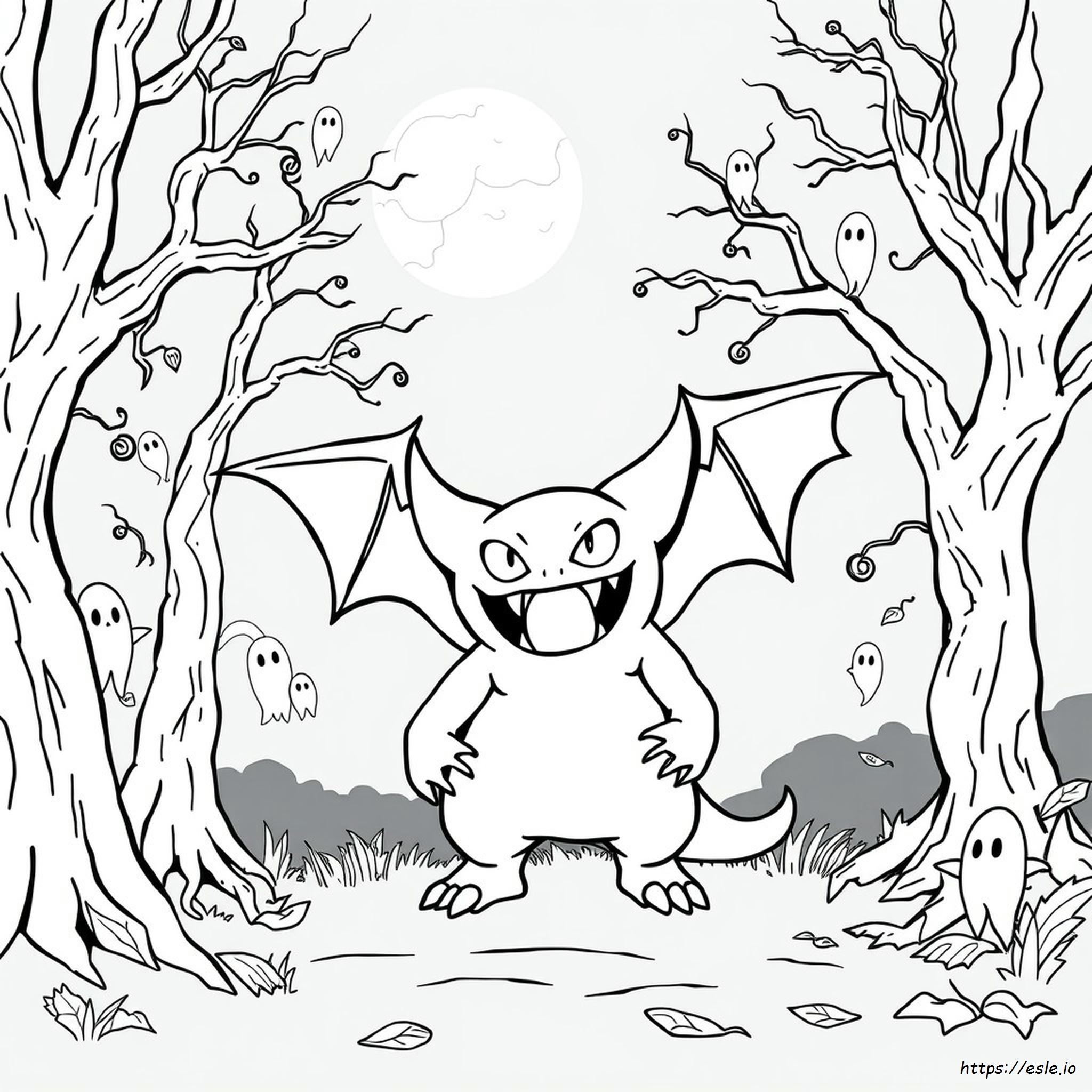 Gengar Halloween Coloring Page