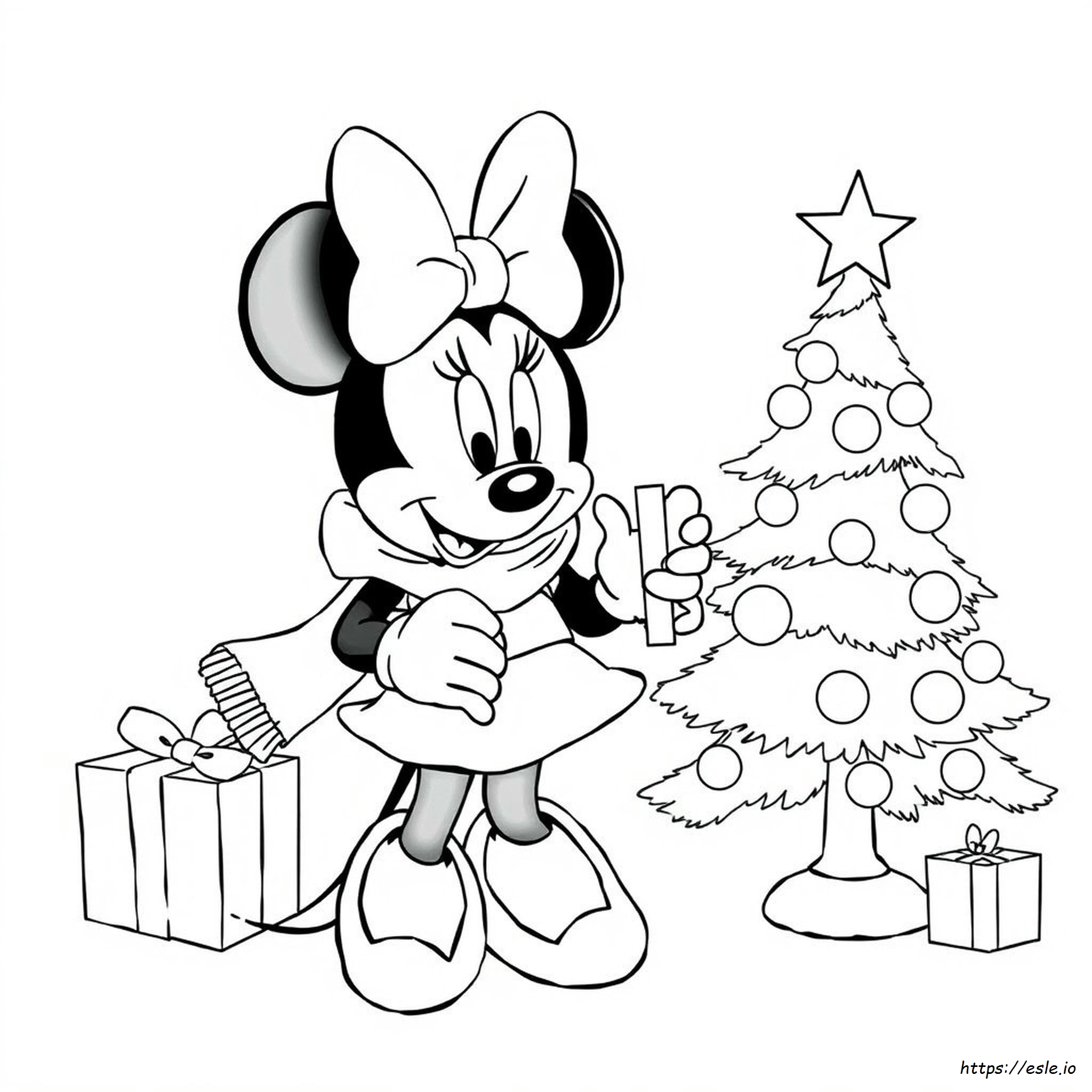 Minnie Mouse Christmas Coloring Pages