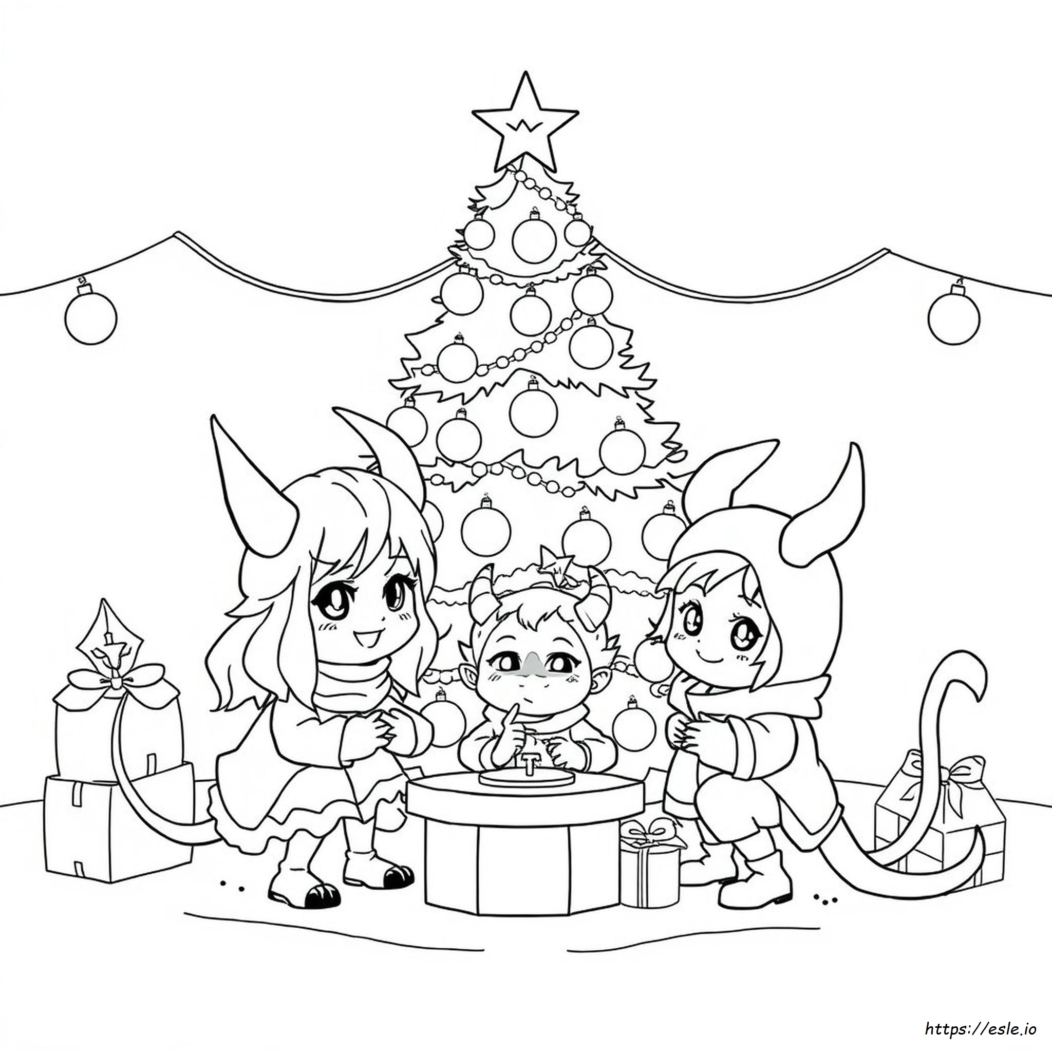 Demon Slayer Christmas Coloring Pages