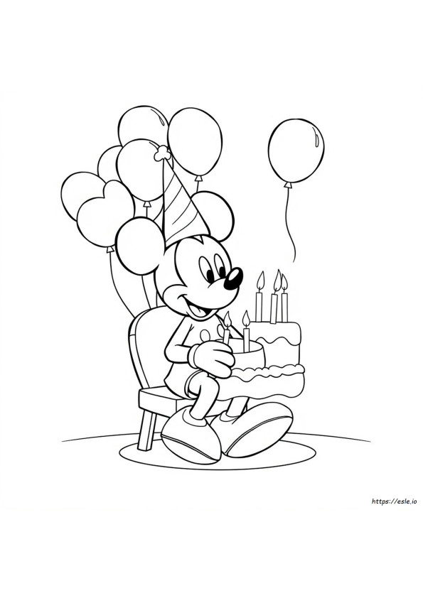 Mickey Mouse Aniversário Para Colorir