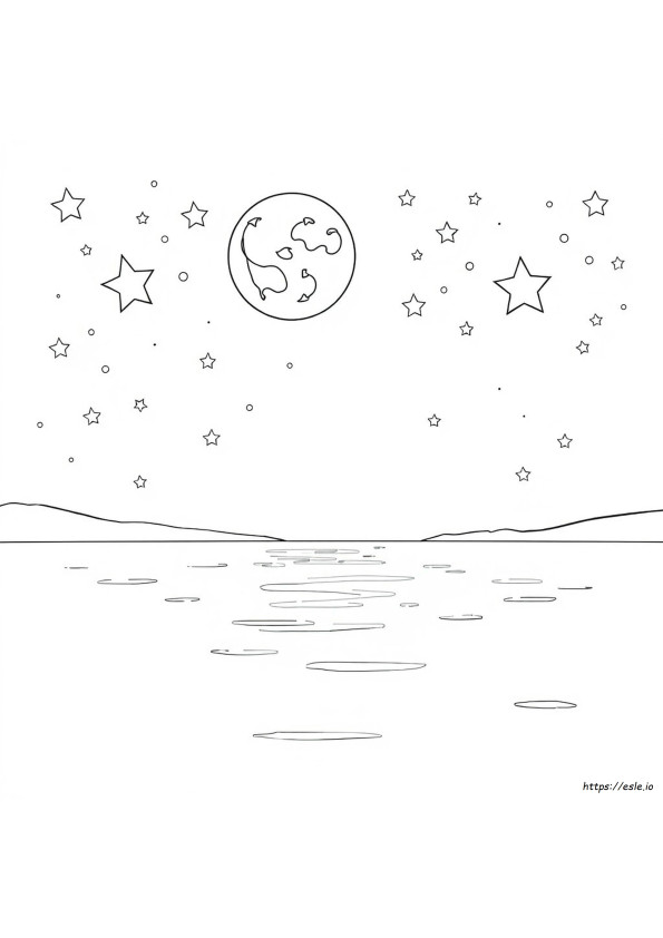 Coloriages Lune Et Étoiles À Imprimer