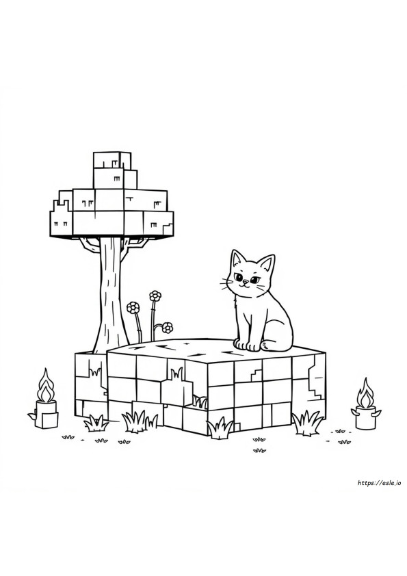 Minecraft Cat Coloring Pages