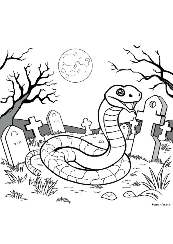 ハロウィンヘビのぬりえ